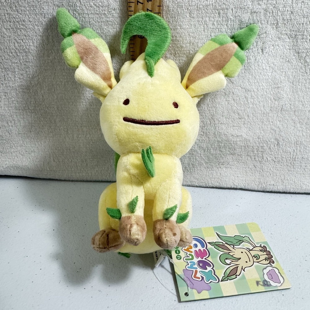 Pokemon Center Limited Leafeon Transform! Ditto Plush Doll Rare (2018] US Seller